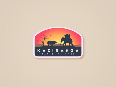 kaziranga national park badge dailylogo dailylogochallenge design icon illustrator illustrator cc logo logodesign national park nature vector