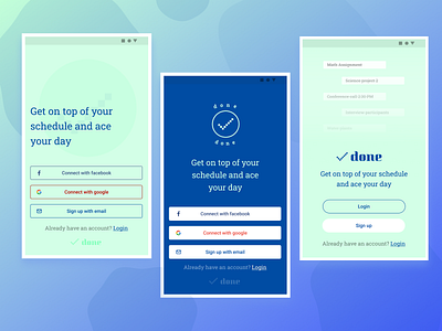 Signup Screens