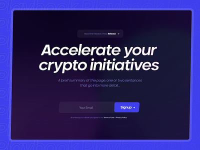 Crypto Landing Page crypto darkmode landing mailing nft signup website