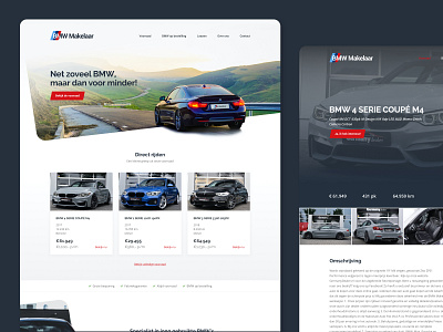 BMW Makelaar - Car Reseller Website bmw cars homepage web design
