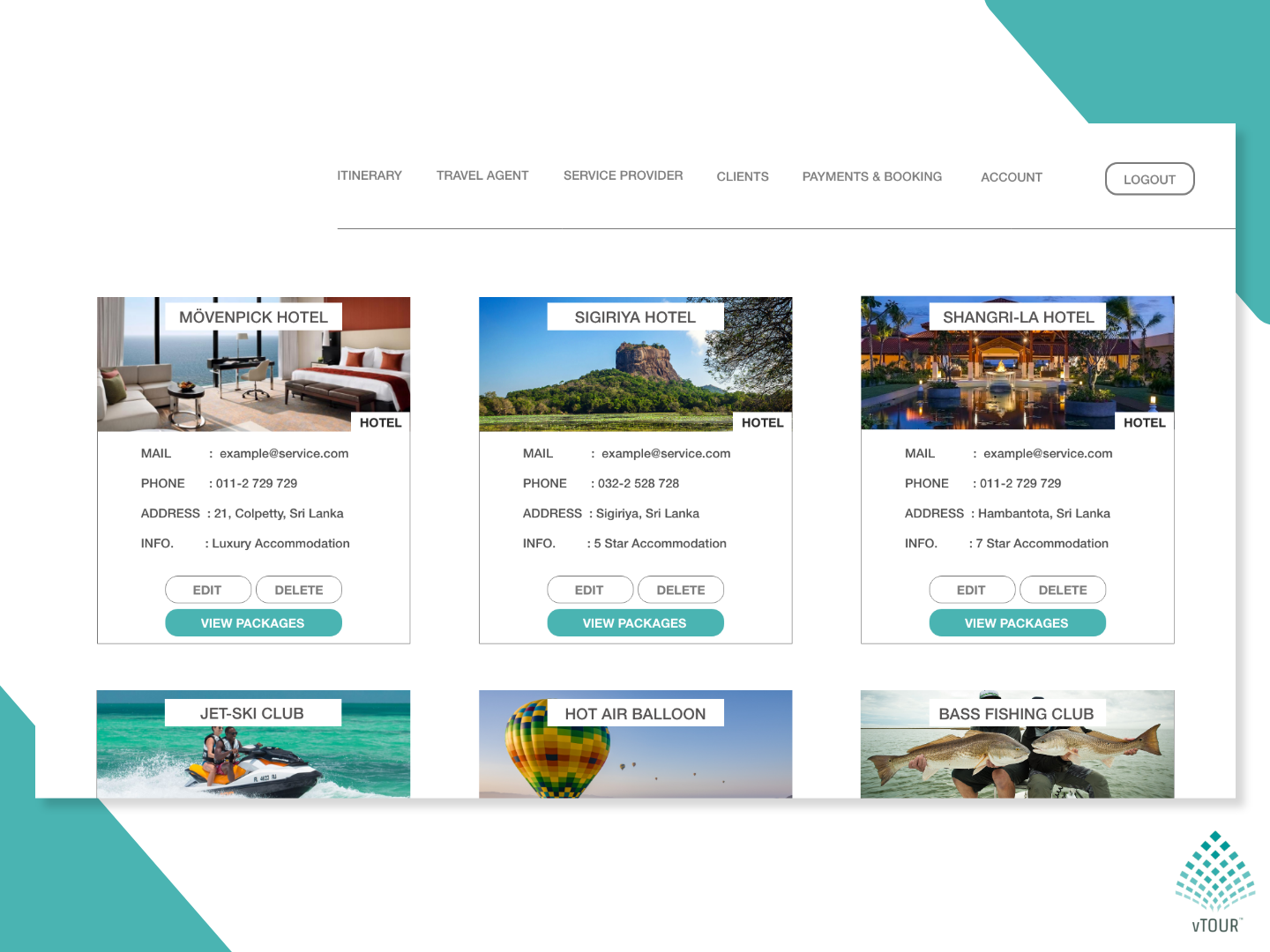 vTour Travel Package Selector by Janith Gamage on Dribbble