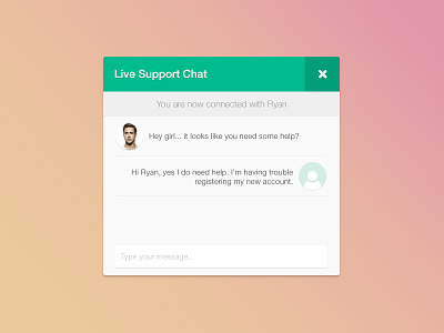 Live Support Chat almost flat chat clean flat ryan gosling ui
