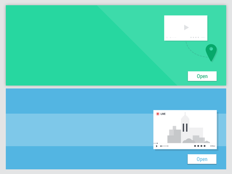 Partial view of our App Card UI design visual interface desktop simple flat illustration color ui dashboard cards