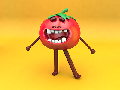 3D tomato 3d 3d art 3d character 3d character modeling 3d modeling c4d character design fruit tomato