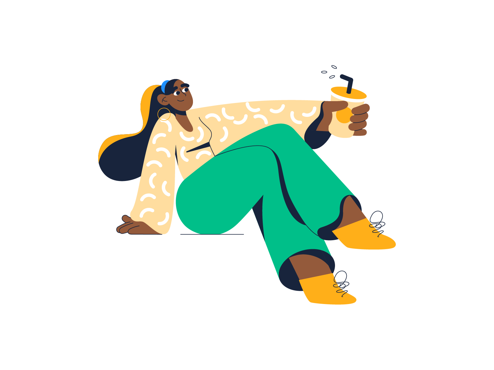 Woman with juice by Szabó Andrea on Dribbble