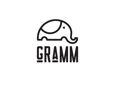 Gramm logo elephant icon logo logo design symbol typo zero waste