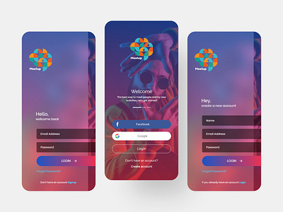 Social Login and Signup Concept.