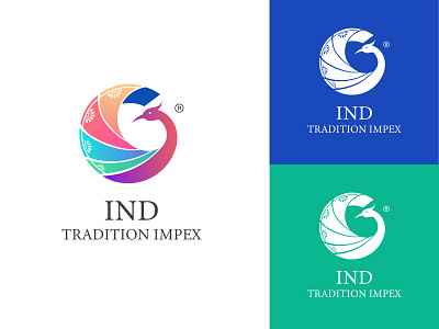IND-Tradition Impex Logo Design Concept 2d abstract art branding clean creative design flat icon illustration logo logodesign logotype minimal vector