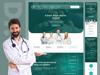 Dr. Healthcare Clinic Website casestudy healthcare inspiration ui uidesign uiux ux webdesign website