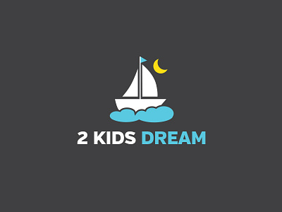 2KD boat boat cloud dream kids logo moon ocean sailboat sea sky water