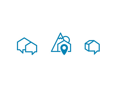 LSS logo concepts conversation house icon location pin logo logo mark mountain new real estate sun