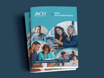 2020 ACLI Accomplishments Report corporate cover design insurance layout report washington dc