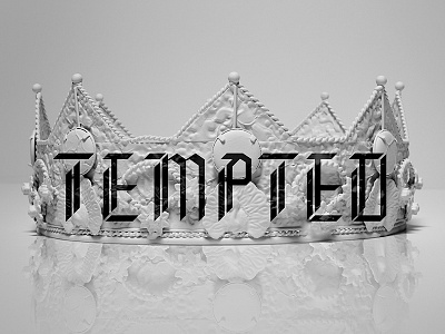 Tempted black blackletter crown gothic modern tempt temptation tempted tempting washington dc white