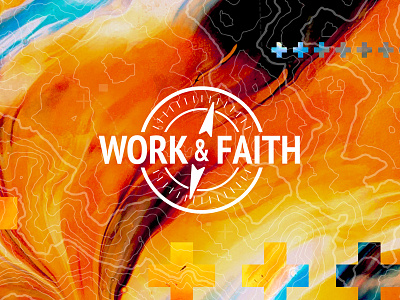 Work & Faith brand branding compass direction faith identity intersection logo work