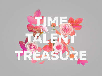 Time Talent Treasure color concept floral flowers talent texture time treasure typography