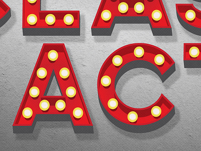 Class Act (details) class class act lettering lights marquee red sign theatre