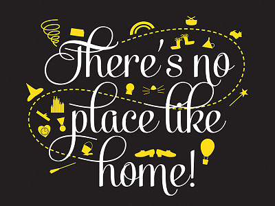 There's no place like home home minimal minimalist musical oz shapes theatre theres no place like home wizard of oz yellow