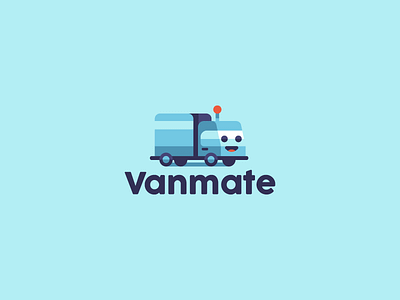 Vanmate branding clean colourful cute flat icon logo logotype mark mascot robot truck van vehicle
