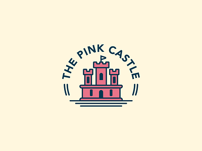 The Pink Castle brand branding castle clean design dribbble flat identity logo pink