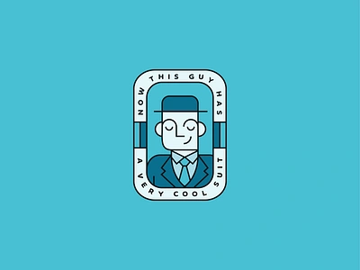 Cool Suit badge brand brand identity branding character dribbble hat linework logo man mark suit tuexdo tux