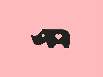 Lovely Rhino 2d animal brand branding elephant flat icon identity jungle logo mark minimal modern rhino simple