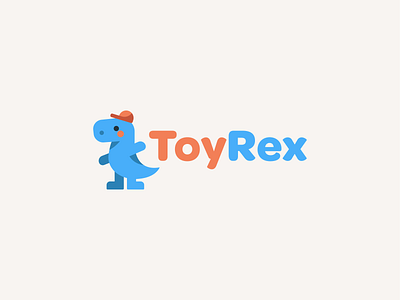 ToyRex 2d brand brand identity branding cute digital illustration dinosaur flat icon identity logo minimal simple toys trex