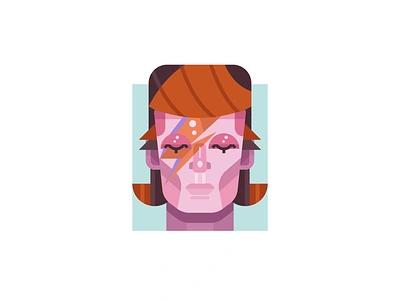 Ziggy bowie design dribbble flat geometric icon illustration music musician portrait prince simple ziggy