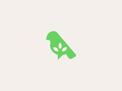 Green Bird bird bird icon brand brand identity branding clean flat icon leaf leaves logo mark minimal simple