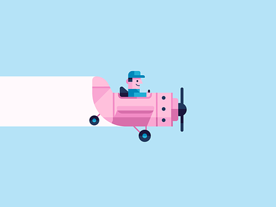 Plane in the sky brand branding cloud clouds dribbble flat icon illustration man plane planes simple sky vehicle