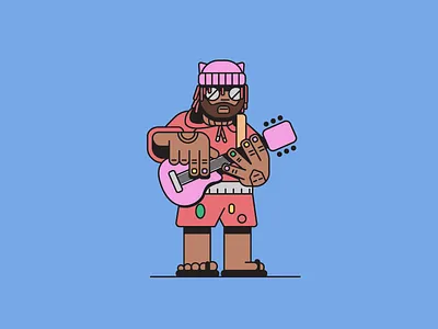 Thundercat album artist artwork bass drawing flat funk guitar guitarist hiphop illustration jazz minimal music musician simple thundercat