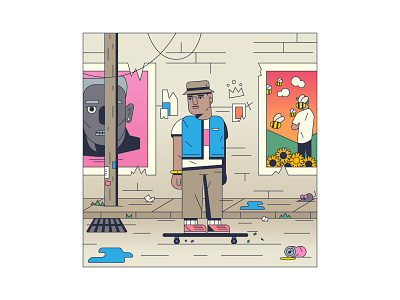 Tyler album editorial flat hiphop illustration magazine minimal monoline music rap tyler