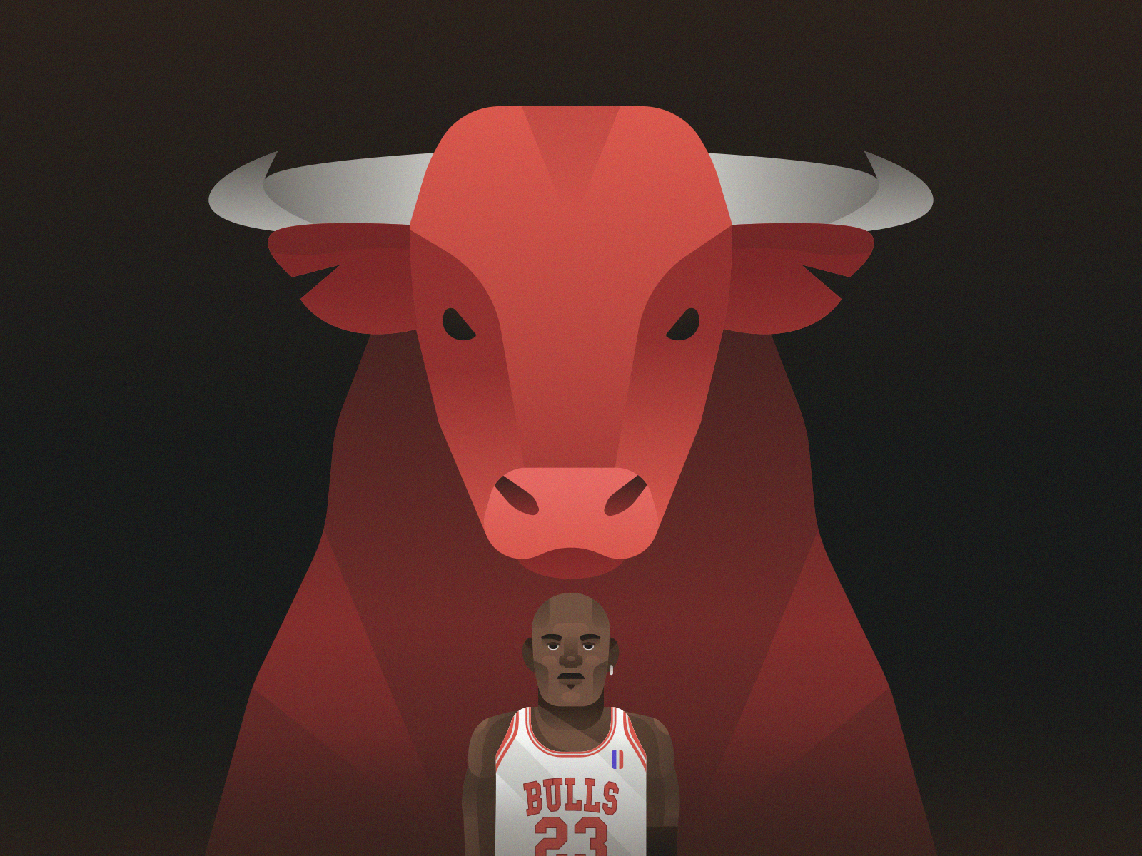 Bulls illustrator animal flat jordan illustration basketball bull