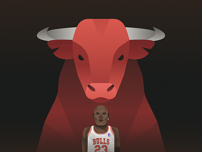 Bulls animal basketball bull flat illustration illustrator jordan