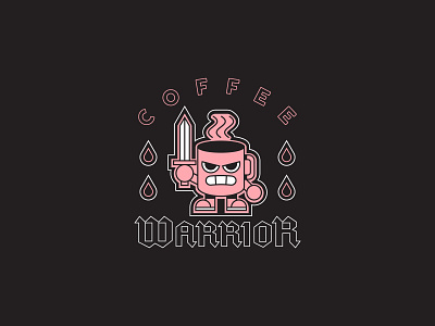 Coffee Warrior brand identity branding brew brewery cartoon cartoon illustration coffee illustration illustrator mascot tea