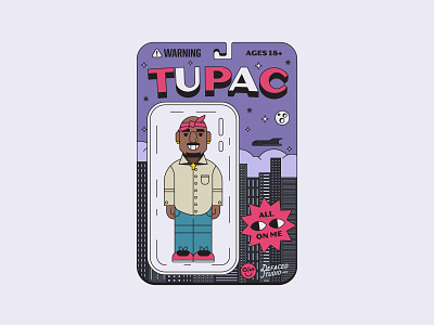 Tupac biggie california flat hiphop illustration monoline rap tupac