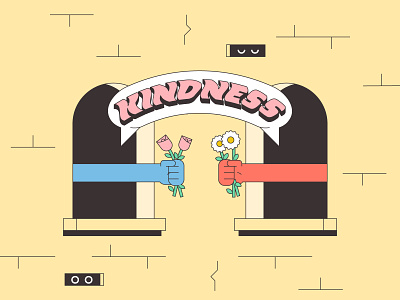 Kindness illustration illustrator kindness mental health minimal monoline simple
