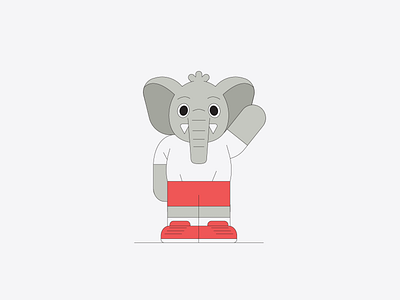 Elephant In Shorts elephant elephant logo illustration illustrator monoline
