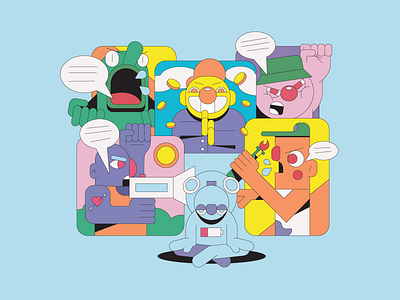 A Lot abstract editorial illustrations illustrator shout social media tired voice
