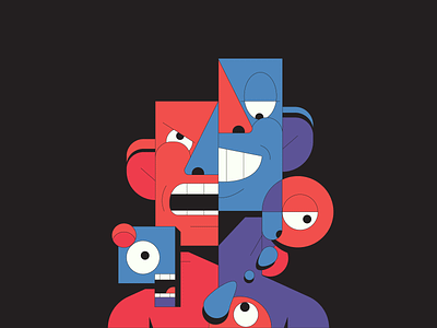 Faces abstract editorial faces illustration illustrator