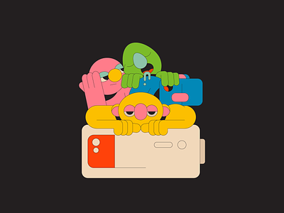 Tired battery bored characters charge colour illustration illustrator muppets phone rest sesame sleep tired