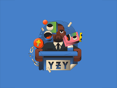 YZY 2020 2020 abstract editorial illustration illustrator kanye president sticker weird