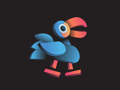 Dodo 3d bird editorial editorial illustration gradient illustration illustrator isometric shape