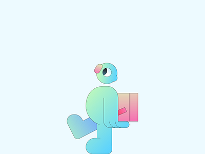 Moving character character design gradient illustration illustrator