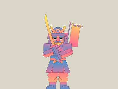 Shogun character characterdesign gradient illustration illustrator japan samurai warrior