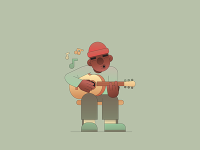 Brazil editorial flat gradient guitar illustration illustrator instrument music musician