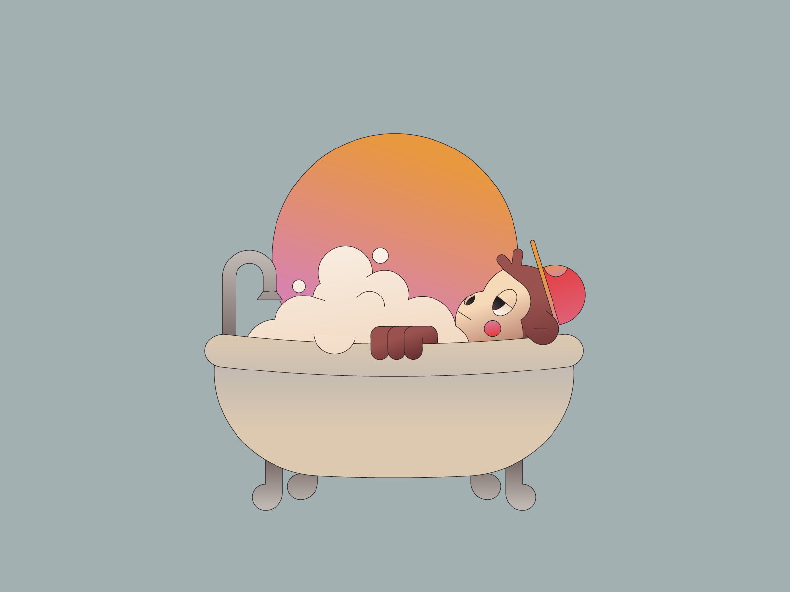 Bathing by Defaced on Dribbble