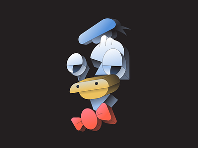 Duck disney donald goofy gradient illustration illustrator isometric mickey
