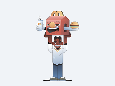 The Travis Scott Meal burger consume food food and drink gradient illustration illustrator mcdonalds money rap