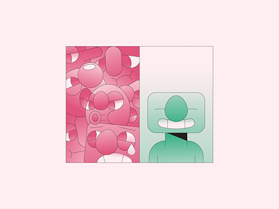 Clutter character characterdesign gradient illustration mental health