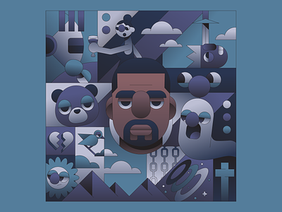 Ye album art gradient illustration illustrator kanye west music musician rap yeezy